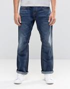 Jack & Jones Dark Blue Washed Jeans In Loose Fit With Engineered Details - Black