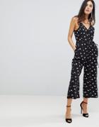 Ax Paris Star Print Jumpsuit - Black