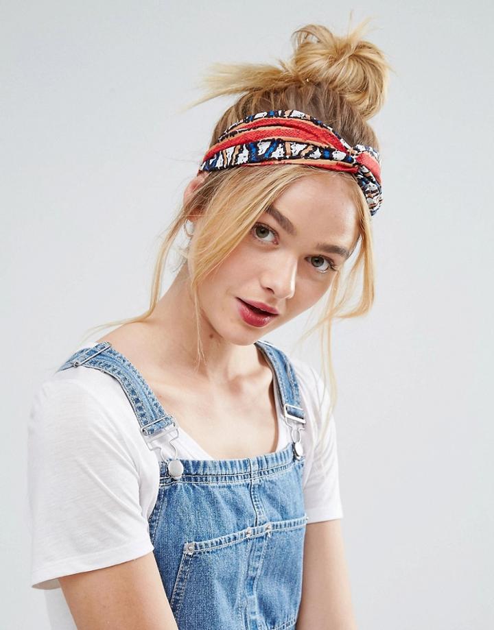 Asos Geo Print Twist Headband - Multi