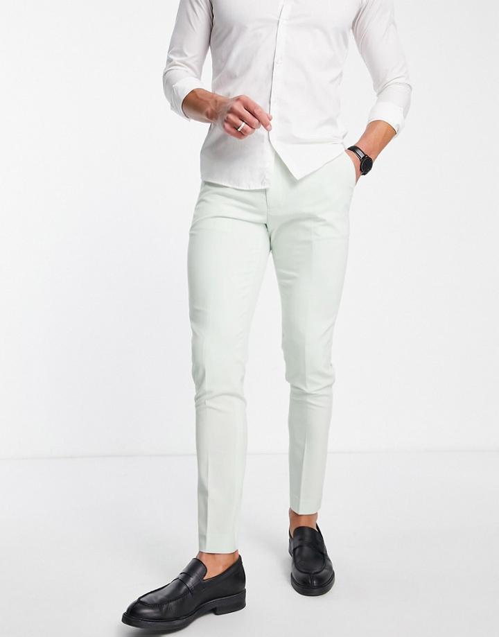 Asos Design Skinny Smart Pants In Pastel Green