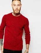 Asos Lambswool Rich Crew Neck Sweater - Red