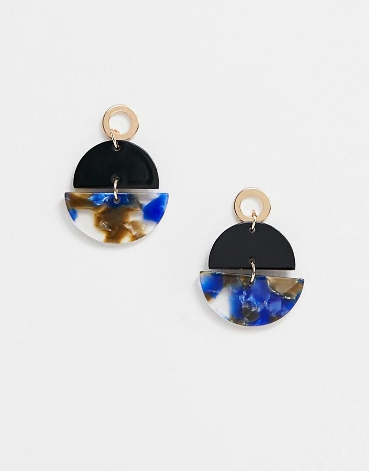 South Beach Resin Mix Earrings In Blue - Blue
