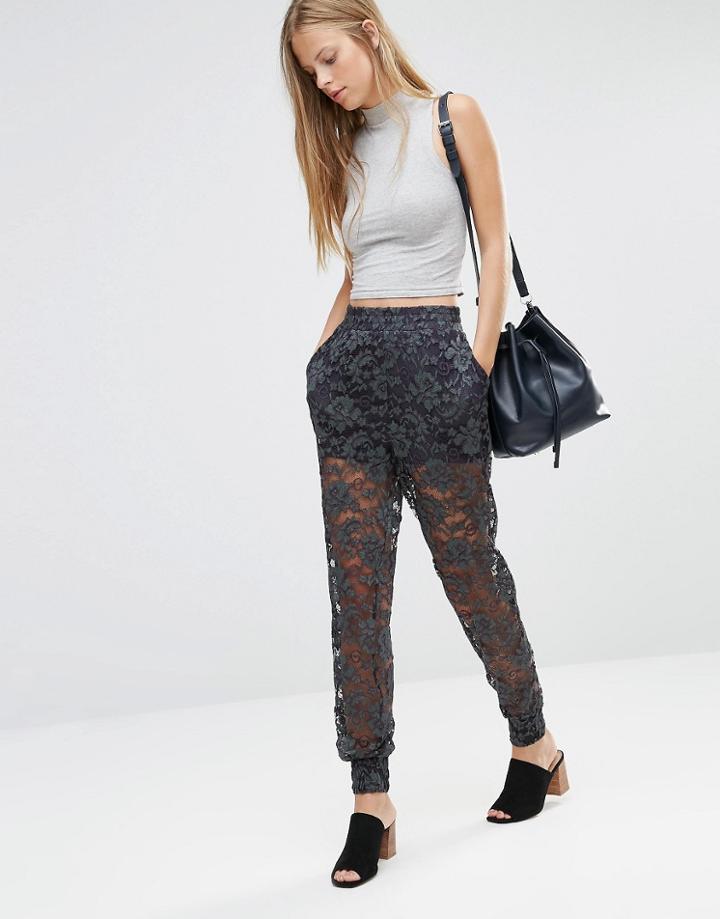 Ganni Lace Peg Pants - Multi