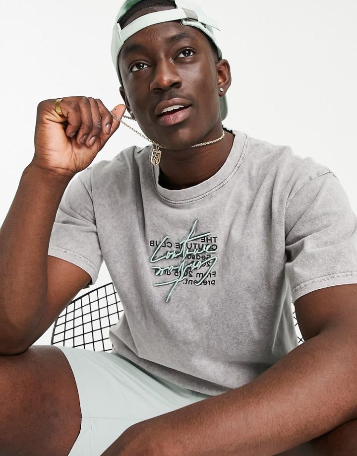 The Couture Club Acid Wash T-shirt In Black