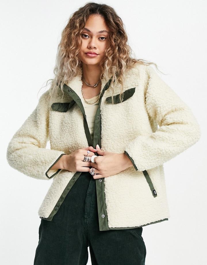 Vans Dreaming Sherpa Jacket In Bone White