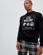 Love Moschino Sweater With Box Logo In Black - Black