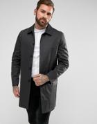 New Look Single Breasted Cotton Trench In Black - Black