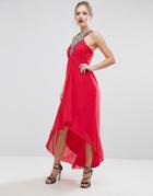 Little Mistress Embellished Maxi Dress - Red