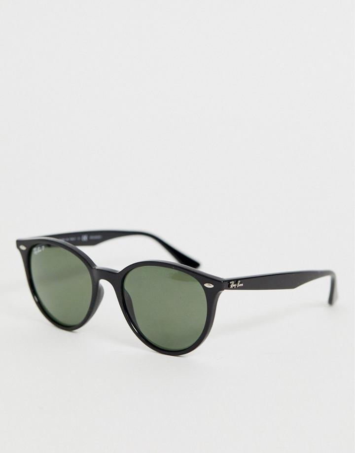 Ray-ban 0rb4305 Round Sunglasses With Polarized Lens - Black