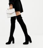 Asos Design Wide Fit Tall Kassidy Heeled Over The Knee Boots - Black