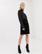 Y.a.s Belted Suede Pencil Skirt - Black