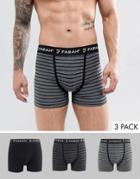 Farah Admirality 3 Pack Boxer Shorts - Black
