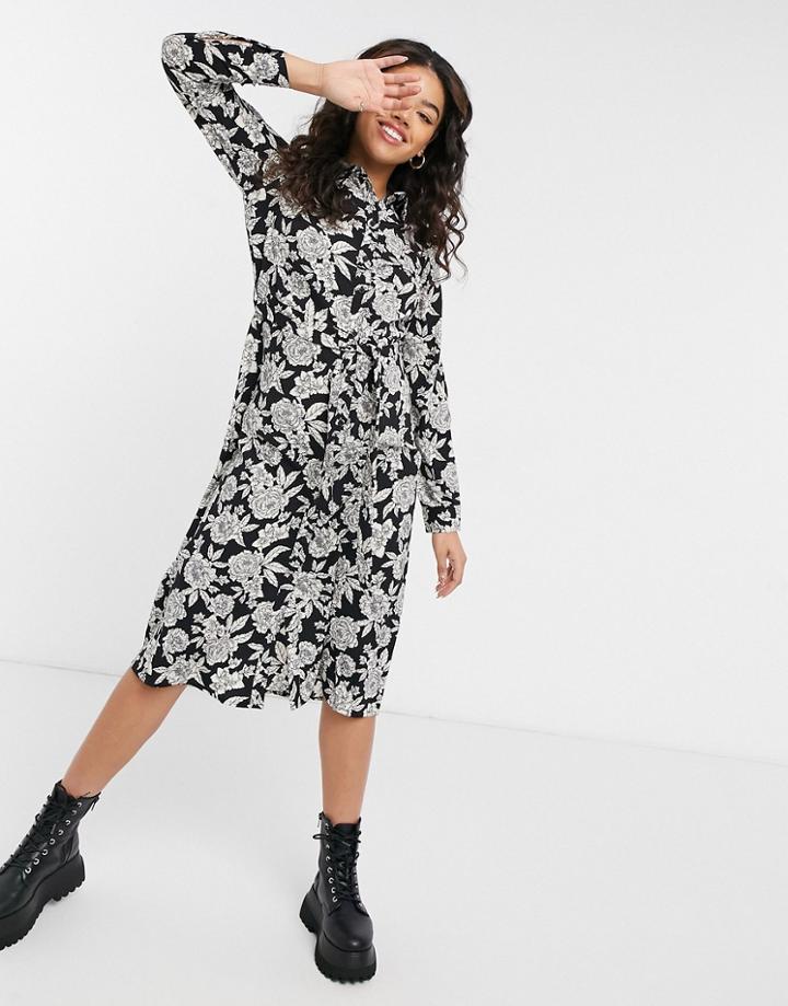 Jdy Midi Shirt Dress In Black