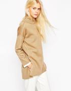 Asos Bonded Sweater With Turtleneck - Camel