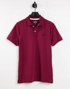 Hollister Core Icon Logo Pique Polo In Burgundy-red