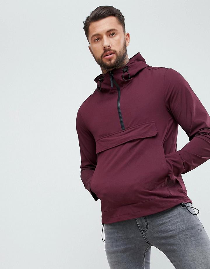 Religion Half Zip Over The Head Jacket - Red