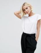 Mango Jersey Frill Tee - White
