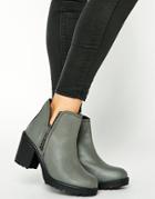 New Look Chelle Gray Ankle Boots - Gray