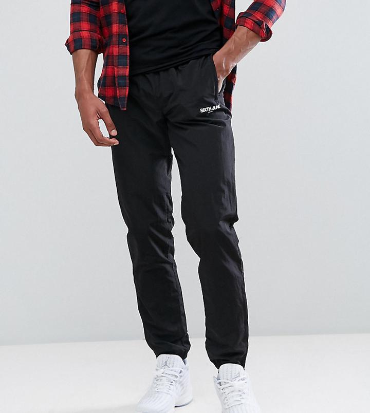 Sixth June Tall Joggers In Black Nylon - Black