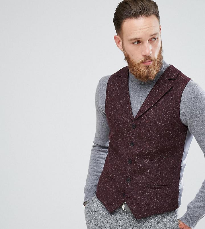 Heart & Dagger Skinny Tweed Vest - Red