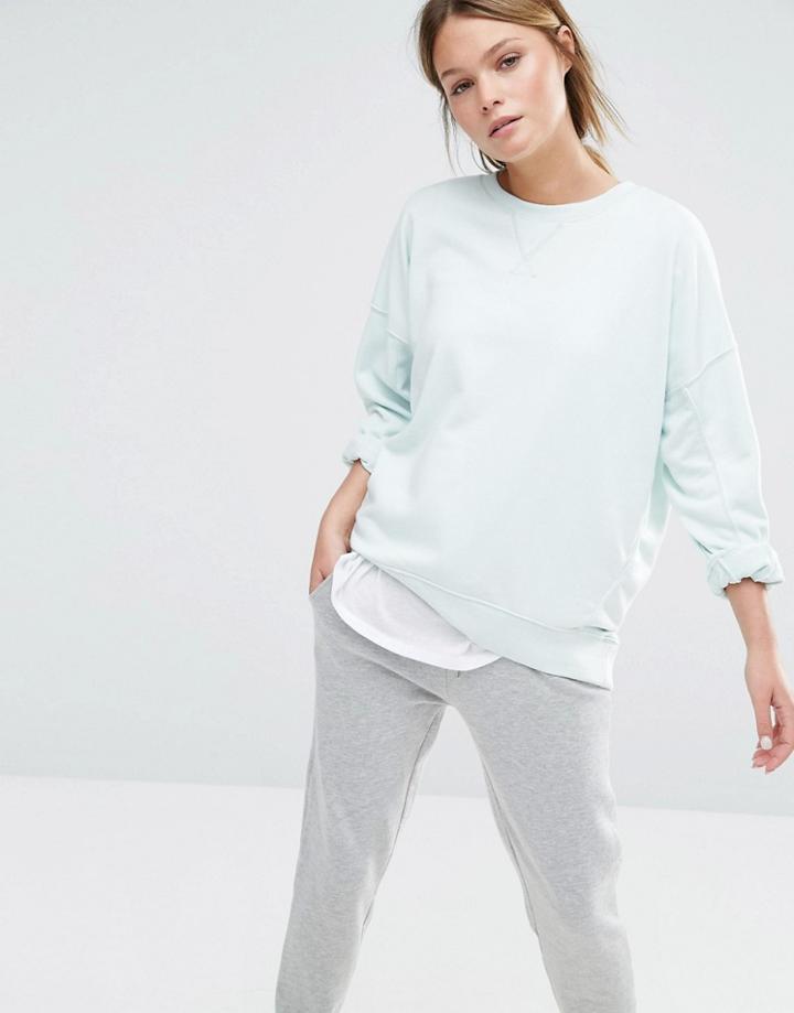 New Look Balloon Sleeve Sweatshirt - Green