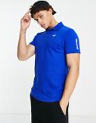 Hollister Icon And Sport Sleeve Logo Pique Polo In Blue