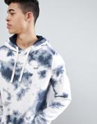 Hollister Ink Splatter Icon Seagull Logo Hoodie In Navy/white - Navy