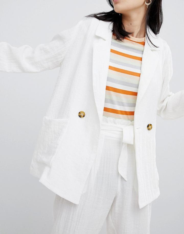 Monki Oversized Blazer - White