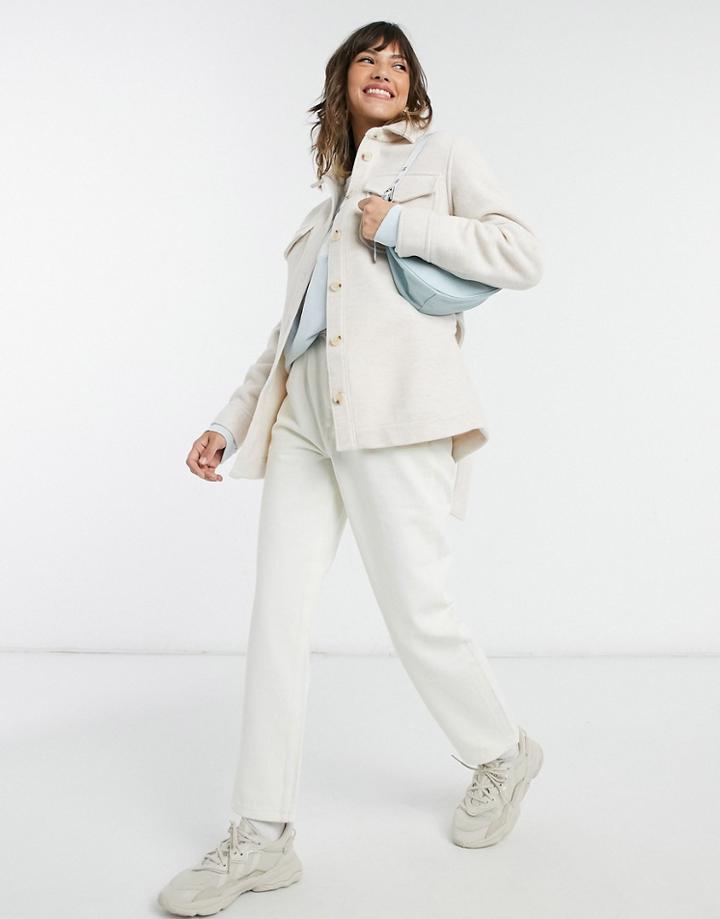 & Other Stories Overshirt Jacket In Off White - White