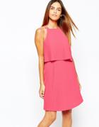 Warehouse Plisse Pleated Dress - Pink