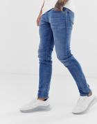 Diesel Thommer Stretch Slim Fit Jeans In 083ax Light Wash-blue