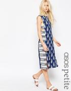 Asos Petite Midi Sundress In Mixed Print With Tab Side Detail - Multi