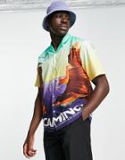 Topman Relaxed Shirt In Landscape Print-multi