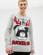 Burton Menswear Pucker Up Holidays Sweater In Light Gray - Gray