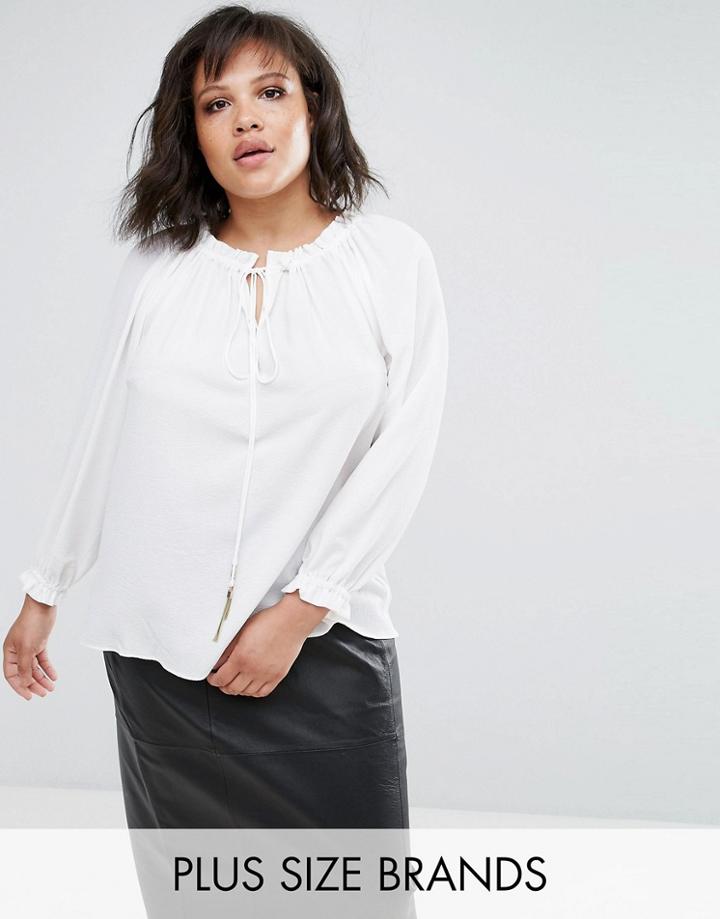 Elvi Boho Tie Top - White