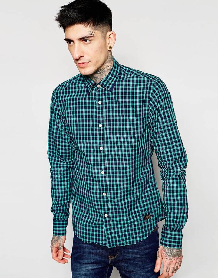 Scotch & Soda Bright Colored Check Shirt. - Blue