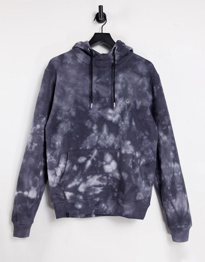 Le Breve Set Tie Dye Hoodie In Charcoal-black