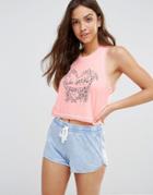 New Look Palm Springs Crop Top - Pink