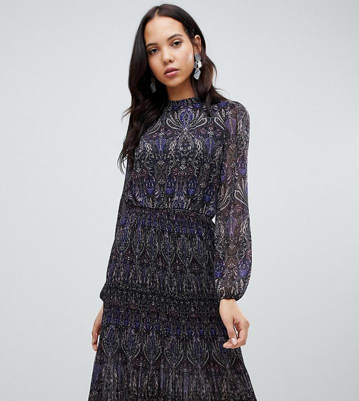 Vero Moda Tall Floral Pleated Midi Dress - Multi