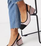 Asos Design Wide Fit Whisker Slingback Mid Heels In Blush-multi