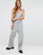 Rokoko Knitted Cami Tie Minimal Jumpsuit - Gray