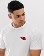 Only & Sons Longline T-shirt With Watermelon Embroidery - White