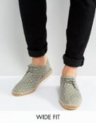 Asos Wide Fit Espadrilles In Gray With Star Print - Gray