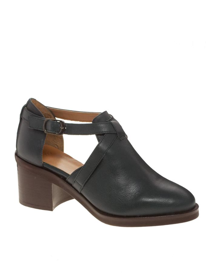 Asos Premium Afterlife Leather Cut Out Ankle Boots