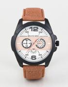 Brave Soul Chronograph Watch With Tan Strap - Tan