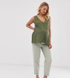 Asos Design Maternity Chino Pants - Green