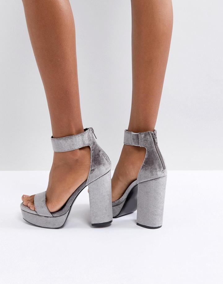 Asos Hairspray Platform Heeled Sandals - Gray