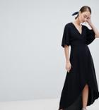 New Look Wrap Asymmetric Dress-black