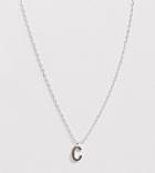 Designb London Sterling Silver C Initial Necklace - Silver