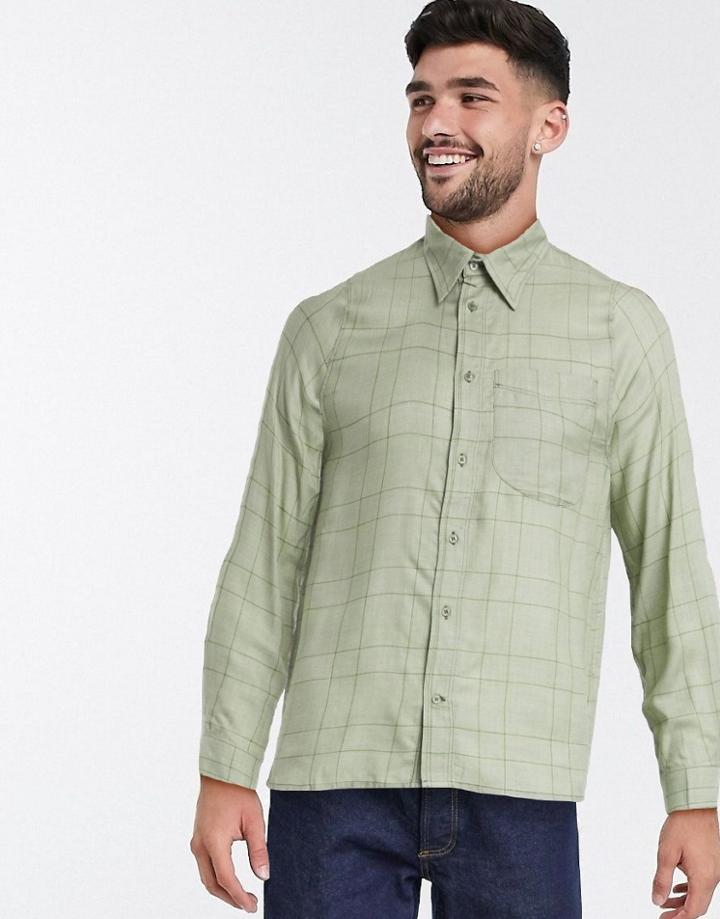 Weekday Gordon Check Shirt In Green